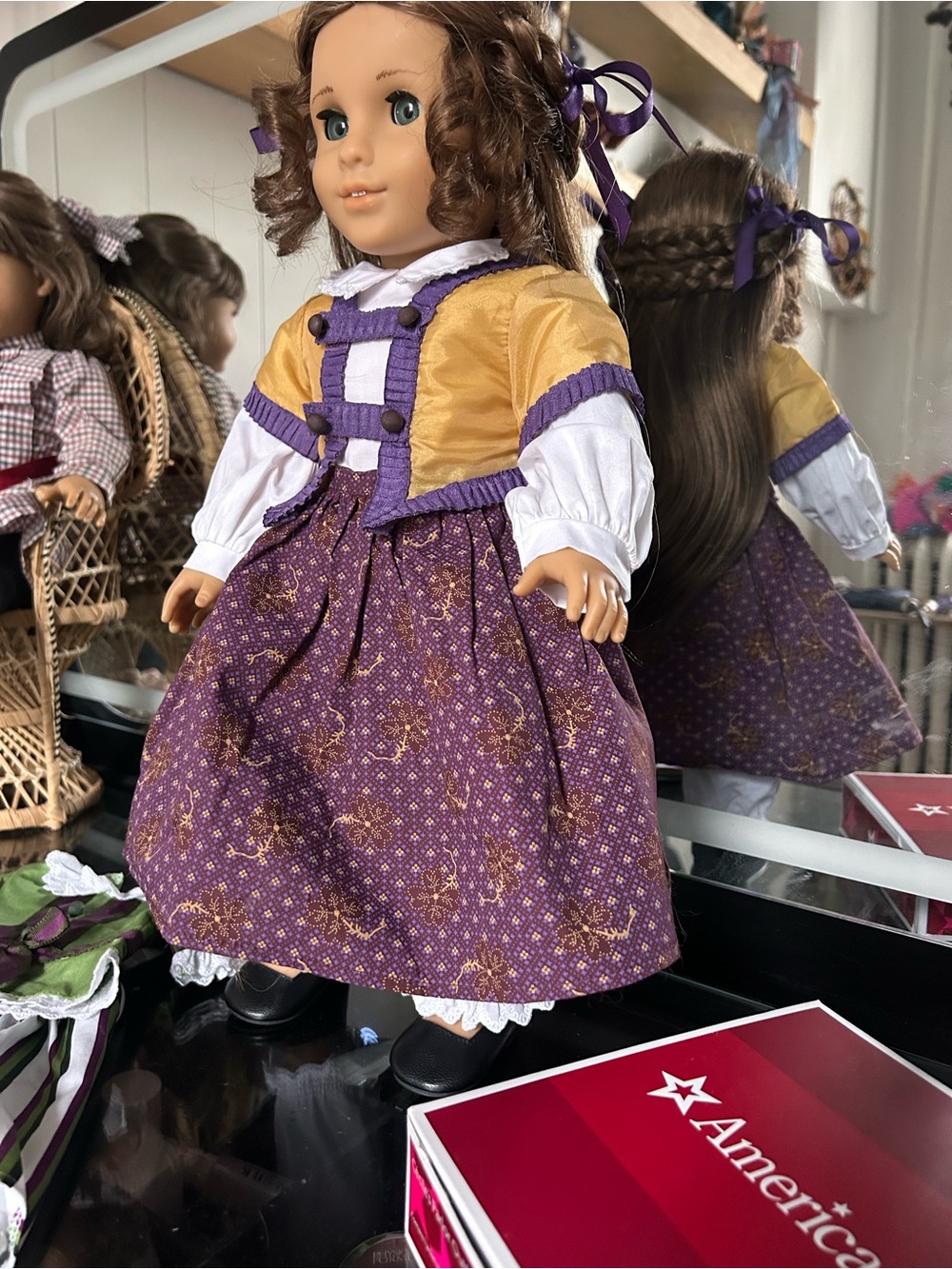 American Girl Marie Grace retired  doll with parlor outfit and holiday outfit